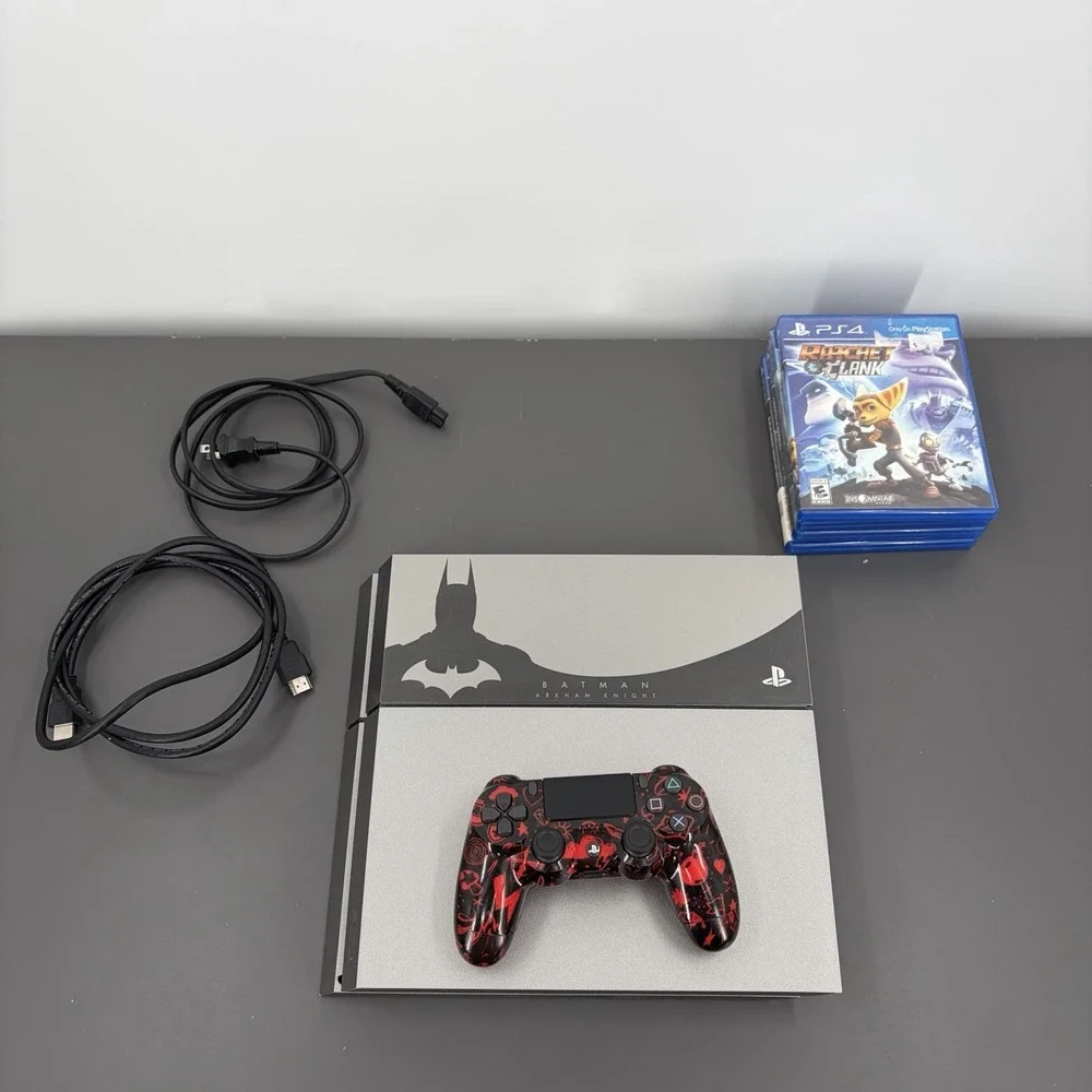 Sony PlayStation 4 PS4 Batman Arkham Knight Console CUH-1115A & Controller Games